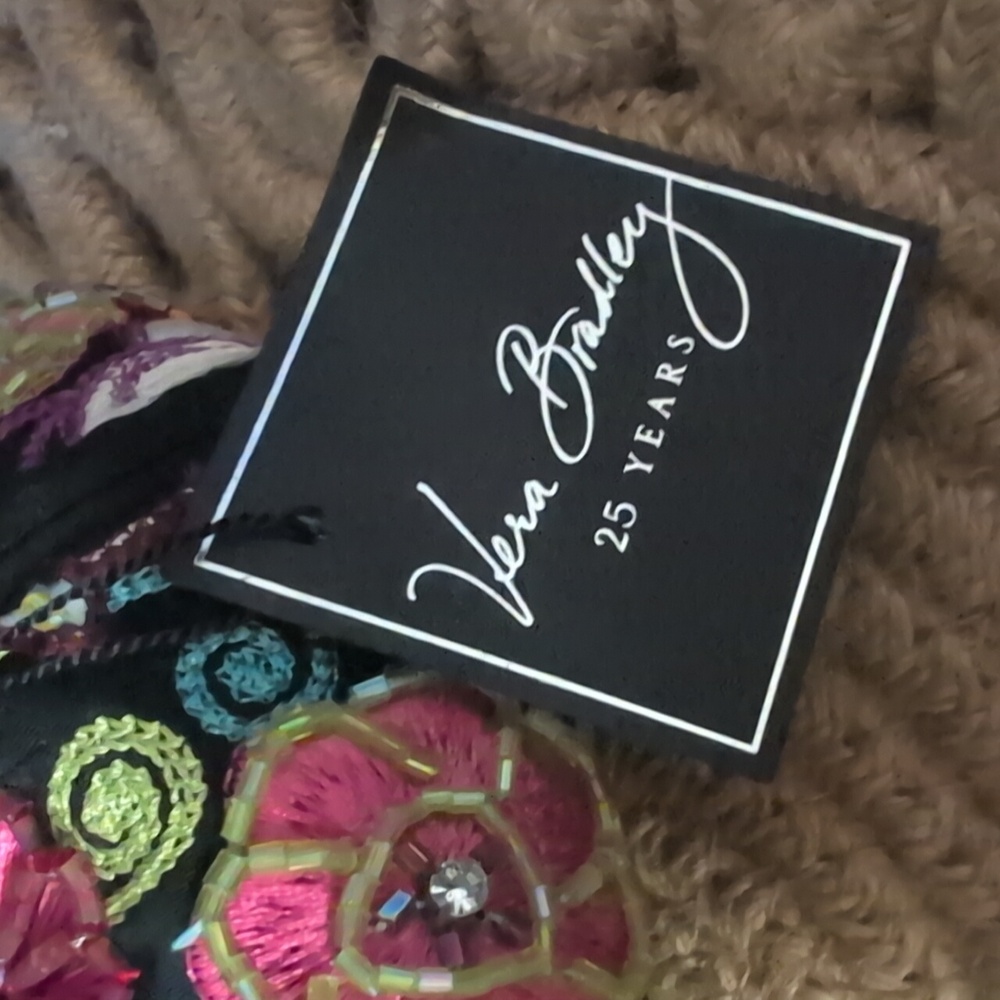 Vera Bradley Black and Pink Embroidered Clutch - Picture 3 of 6